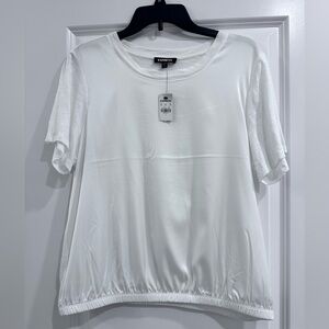 NWT Express Classic White Short Sleeve Top large